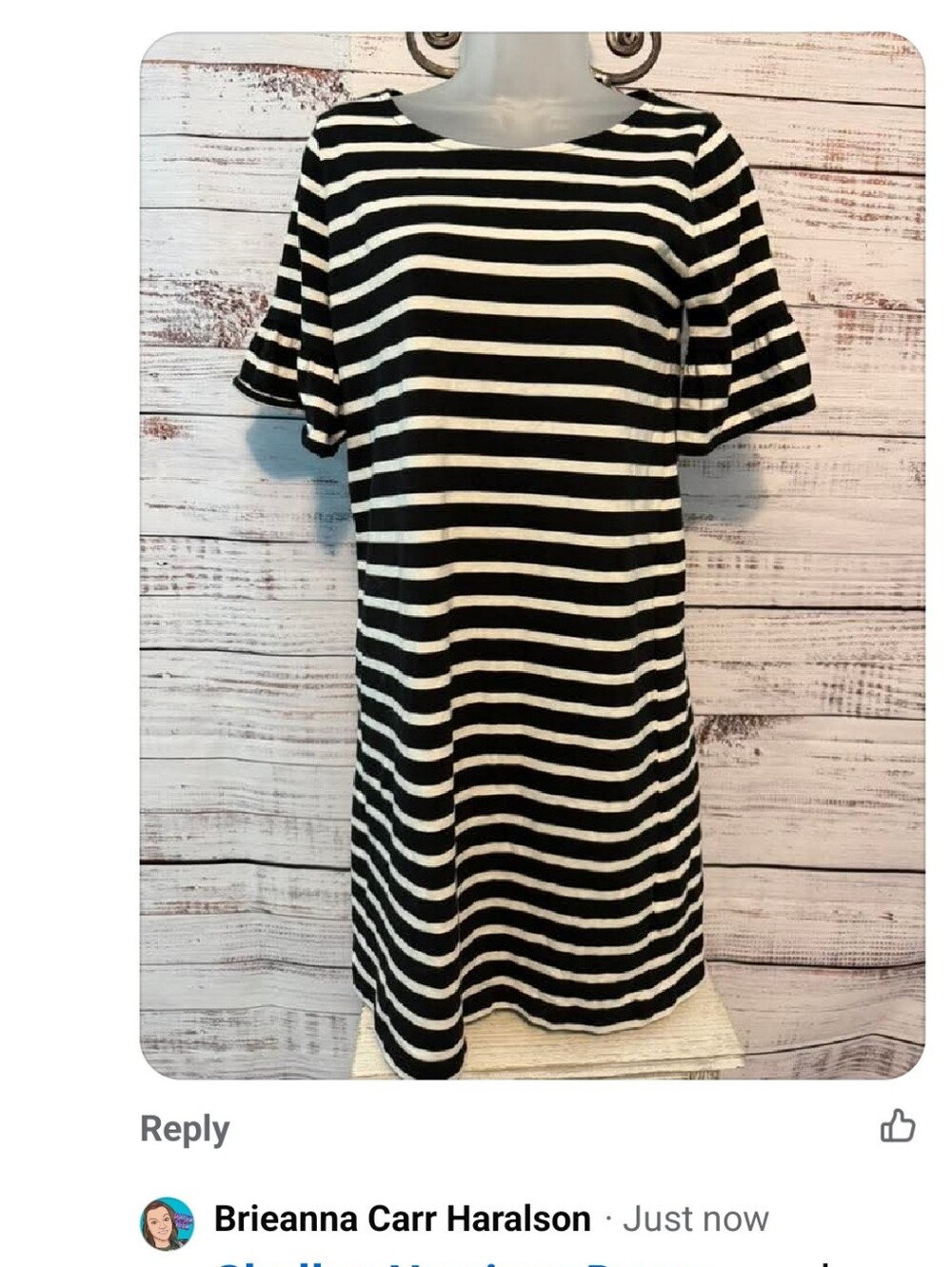 J. Crew Black and White Striped Mini Dress